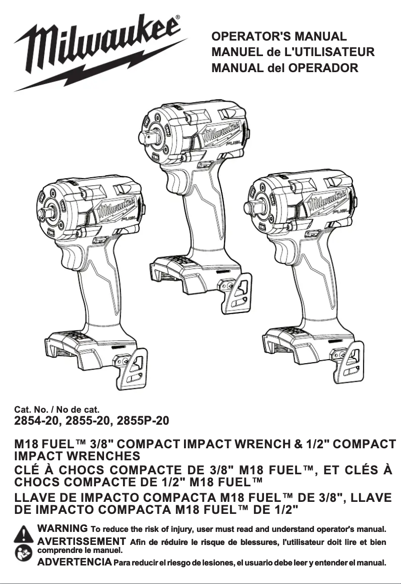 Imagen de la primera página del manual del dispositivo M18 Fuel 2855P-22
