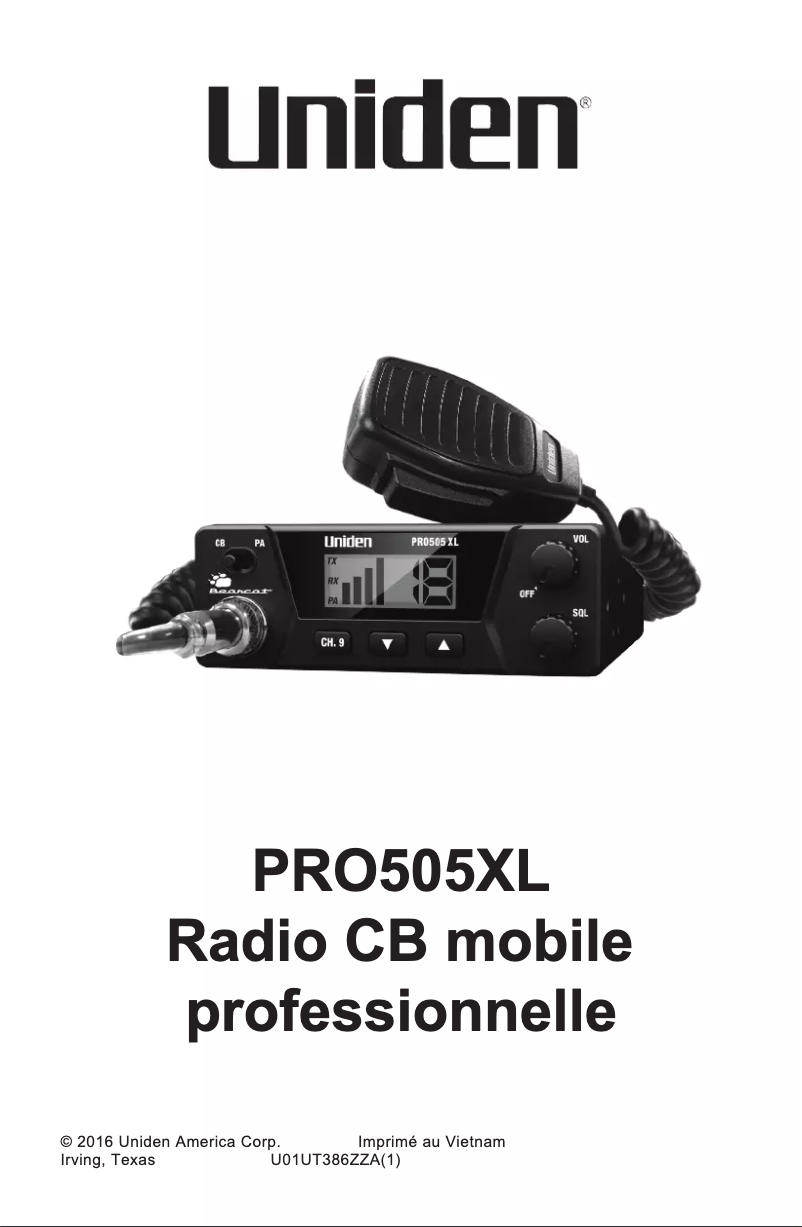 Página 1 del manual Manual de usuario Uniden PRO505XL
