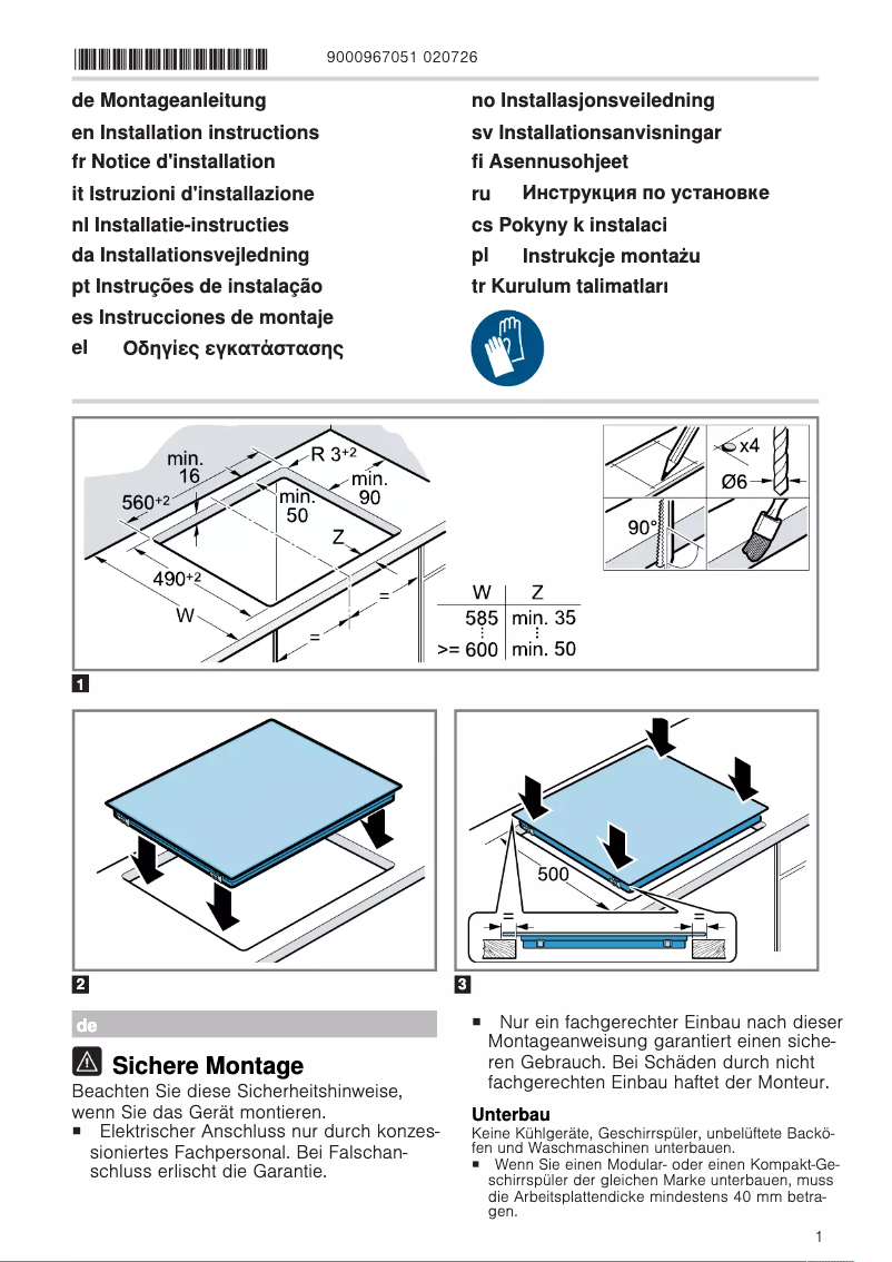 Página 1 del manual Instrucciones / montaje Siemens ET631BNB1E