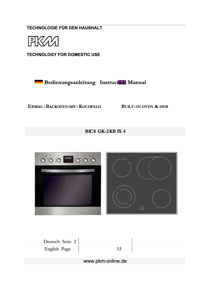 Imagen de la primera página del manual del dispositivo BIC8 GK-2KB IX 4