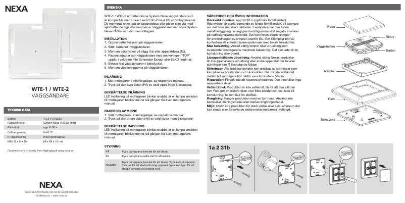 Imagen de la primera página del manual del dispositivo WTE-1