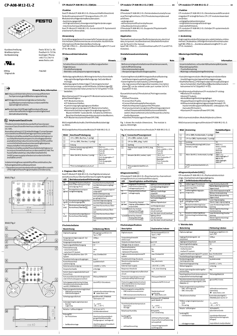 Imagen de la primera página del manual del dispositivo CP-A08-M12-EL-Z