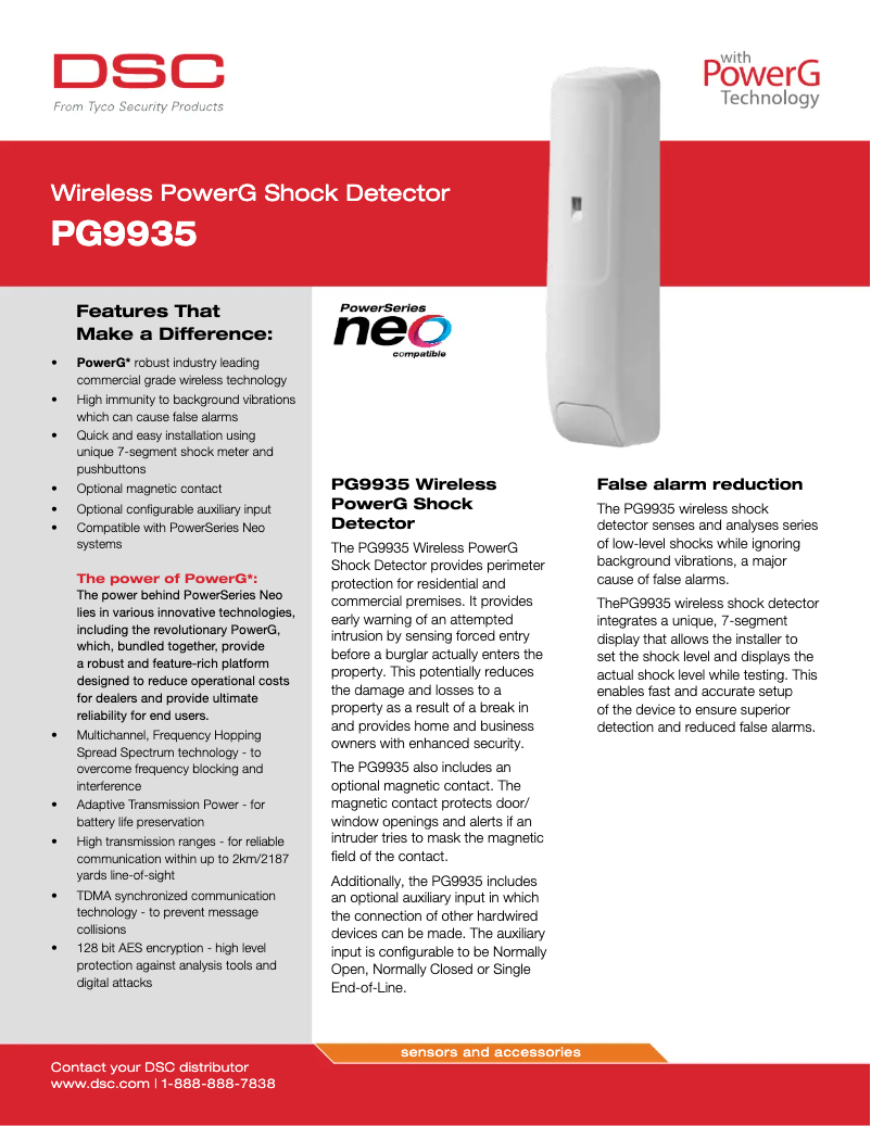 Página nº 1 - Ficha técnica DSC PG9935