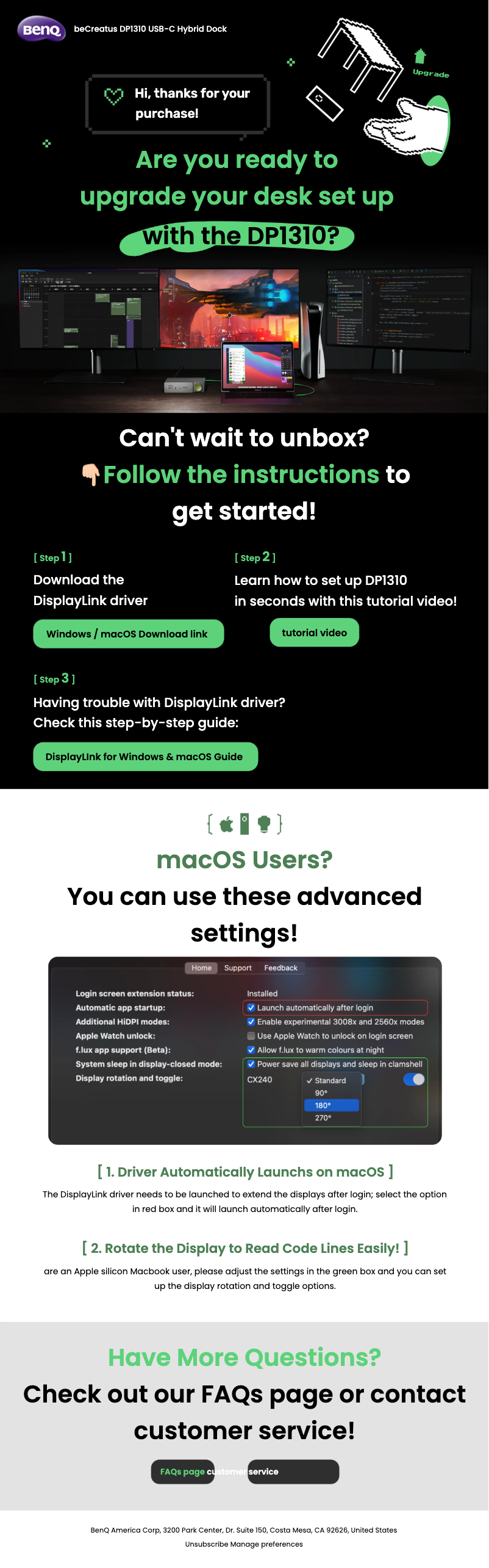 Página nº 1 - Guía de instalación BenQ DP1310