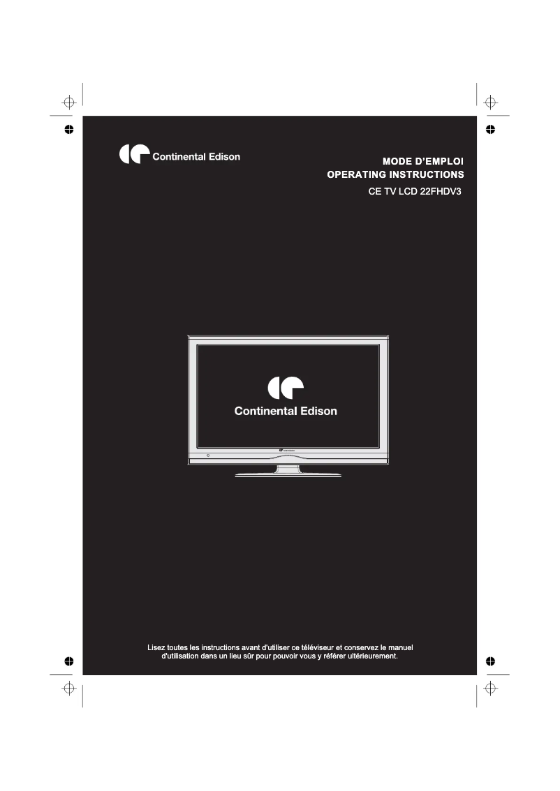 Página 1 del manual Manual de usuario Continental Edison 22FHDV3