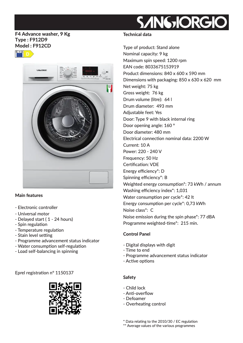 Imagen de la primera página del manual del dispositivo PROGETTO F4