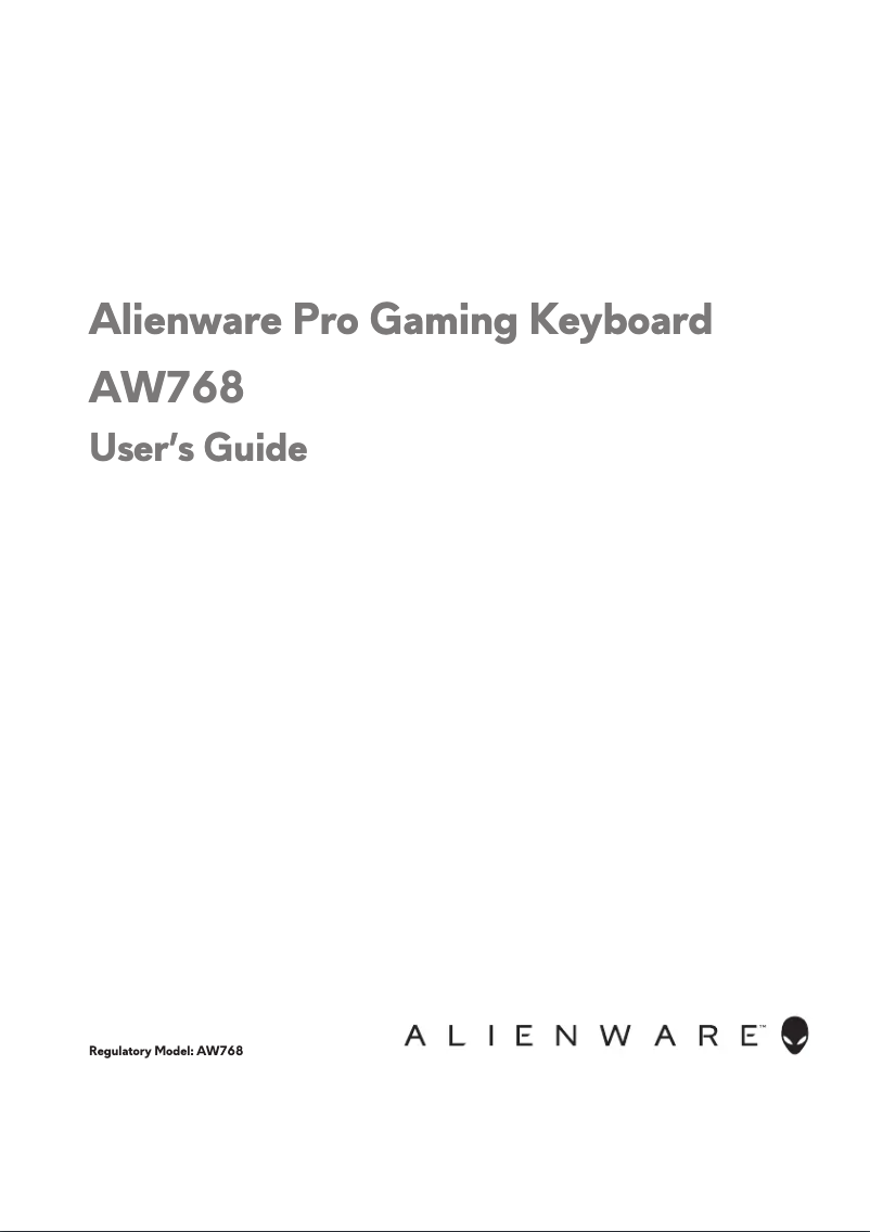 Imagen de la primera página del manual del dispositivo Alienware Pro AW768