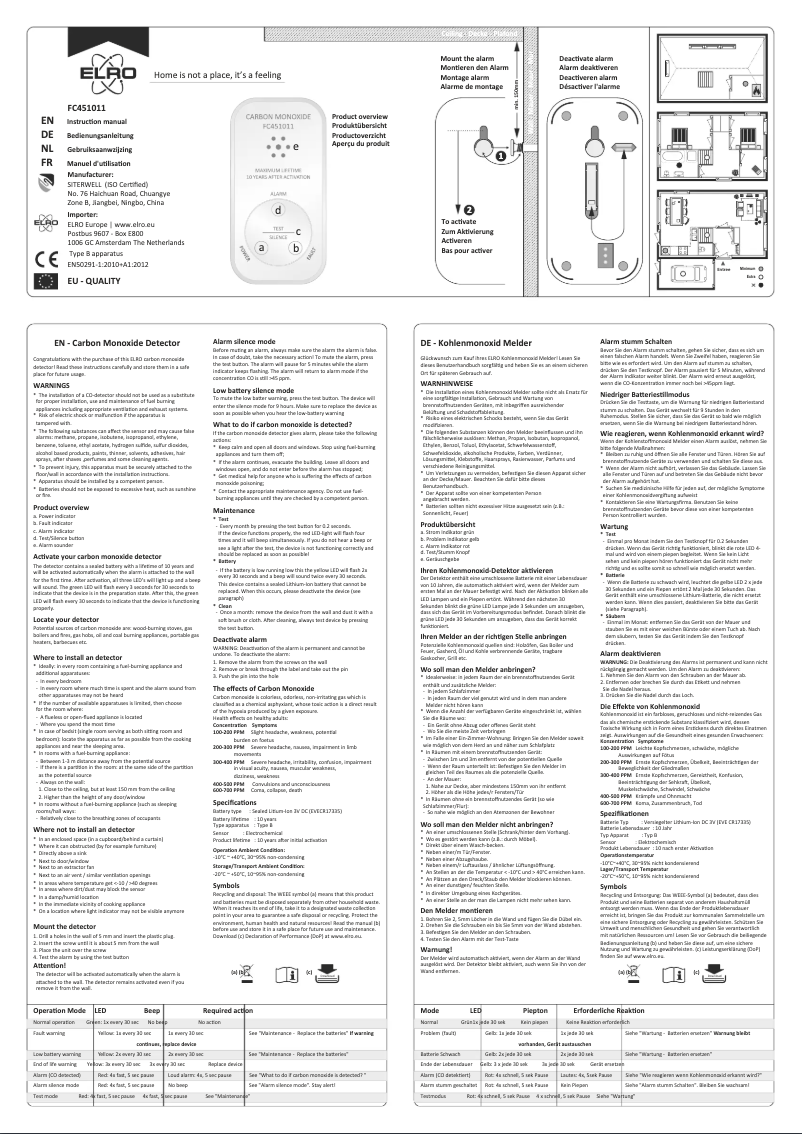 Página 1 del manual Manual de usuario Elro Mini FC4510
