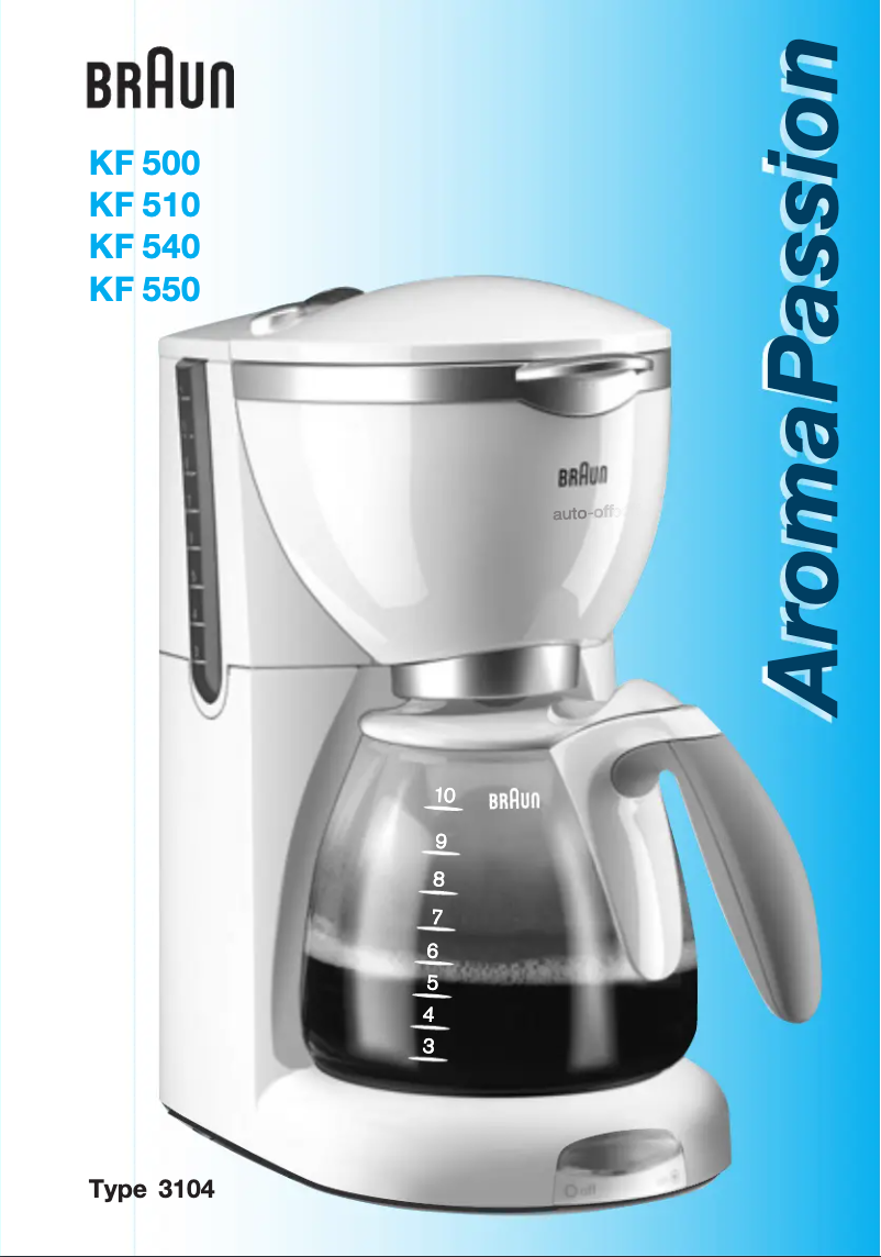Página 1 del manual Manual de usuario Braun AromaPassion KF 550 
