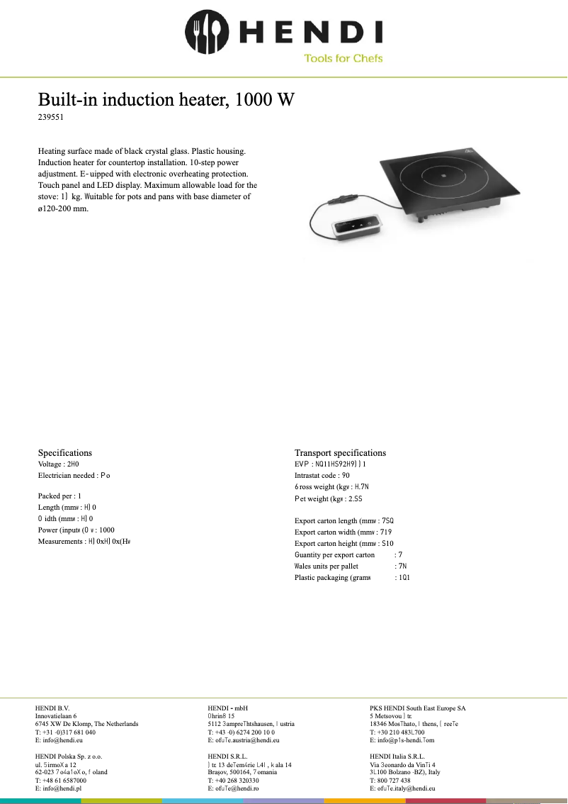 Página 1 del manual Ficha técnica Fine Dine 239551