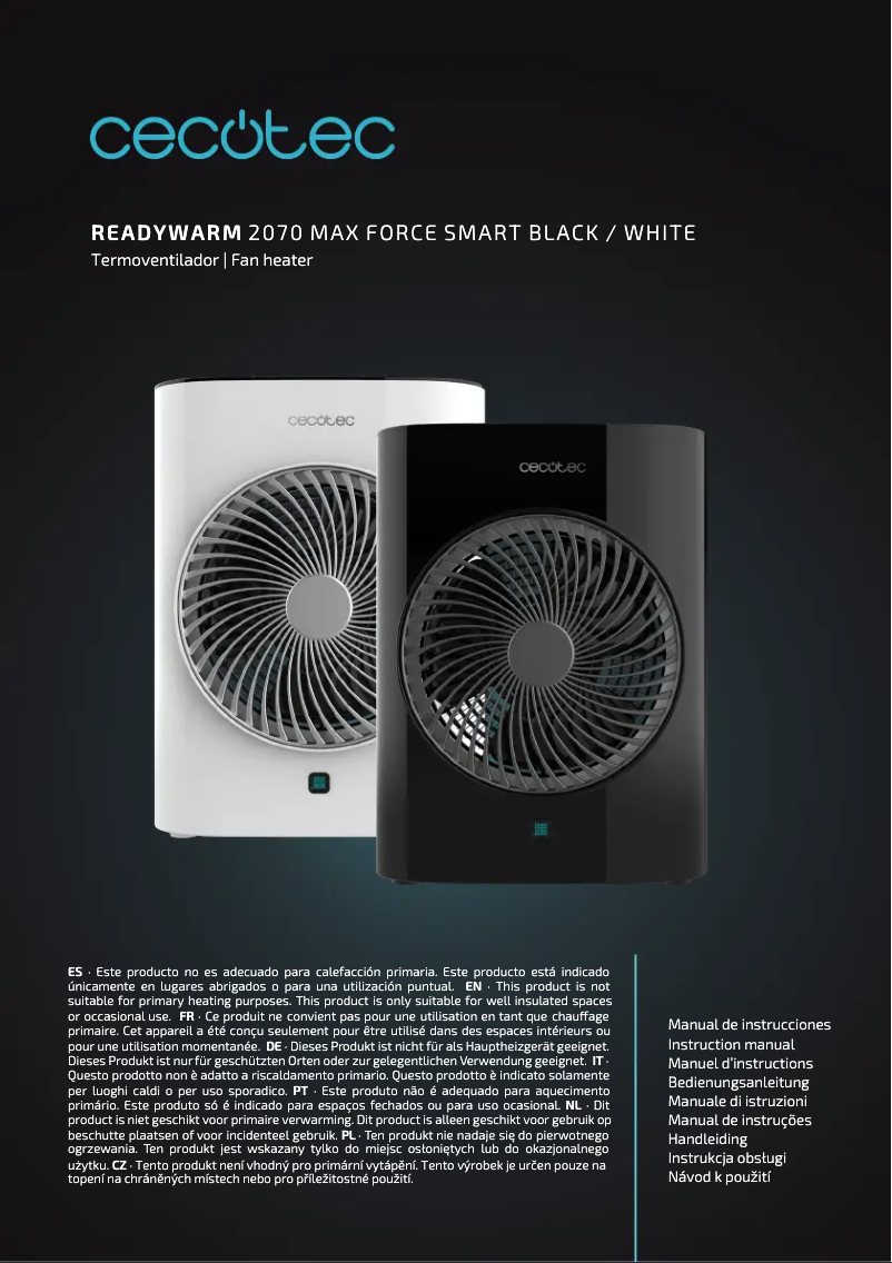 Imagen de la primera página del manual del dispositivo ReadyWarm 2070 Max Force Smart