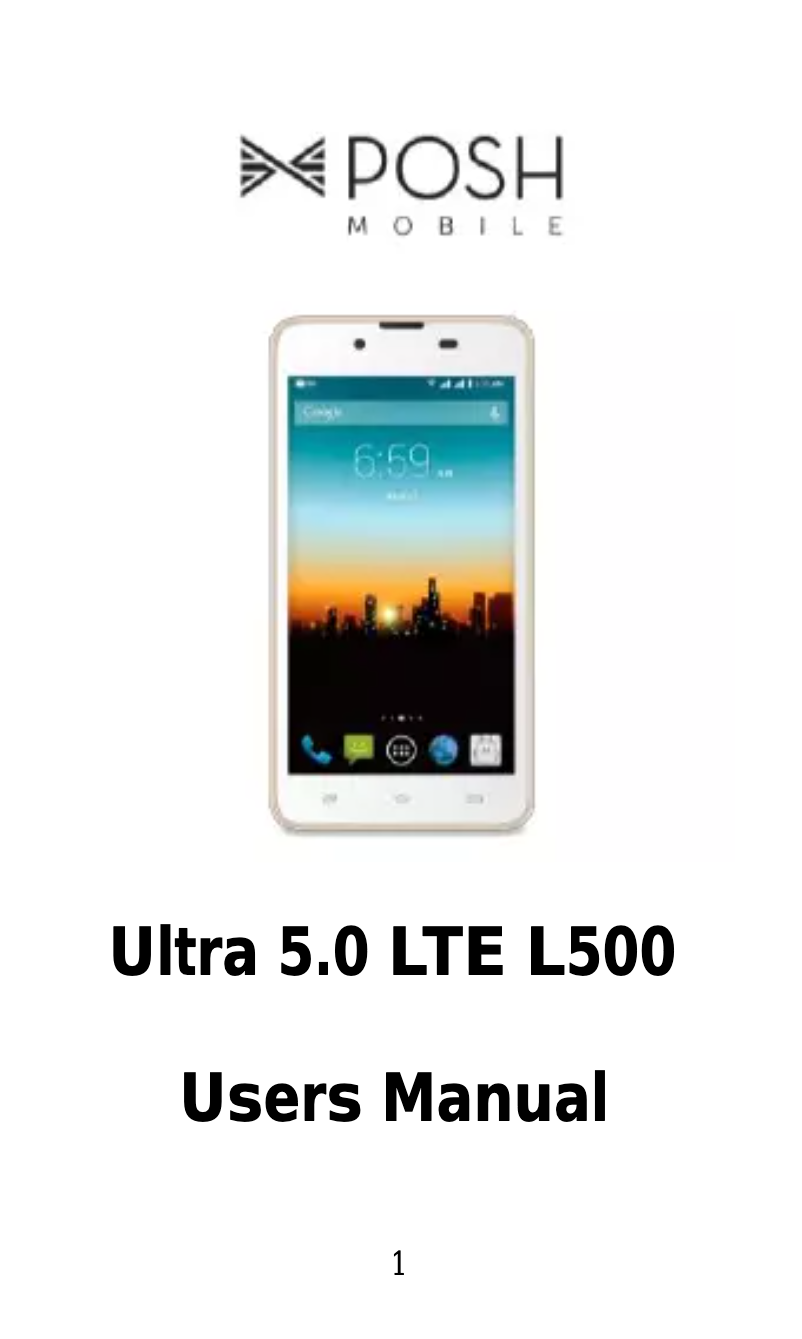 Imagen de la primera página del manual del dispositivo Ultra 5.0 LTE L500