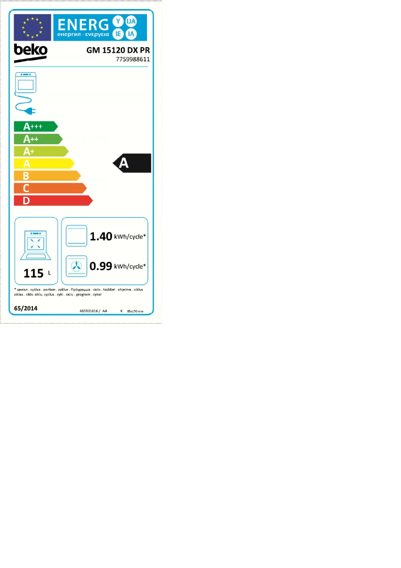 Imagen de la primera página del manual del dispositivo GG 15120 DX PR