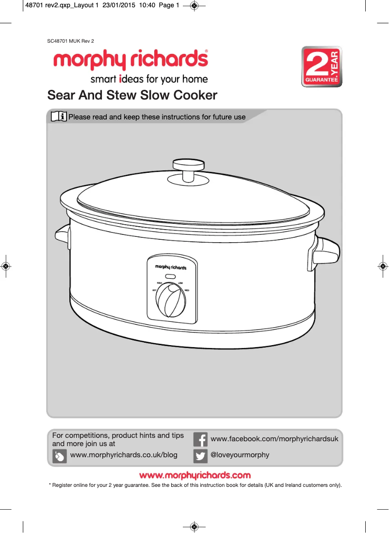 Página 1 del manual Manual de usuario Morphy Richards Accents 460003