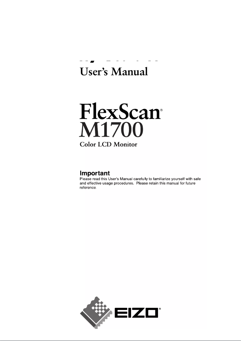 Página 1 del manual Manual de usuario Eizo FlexScan M1700