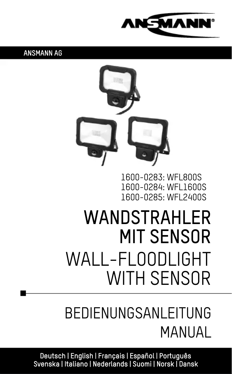 Imagen de la primera página del manual del dispositivo WFL800S