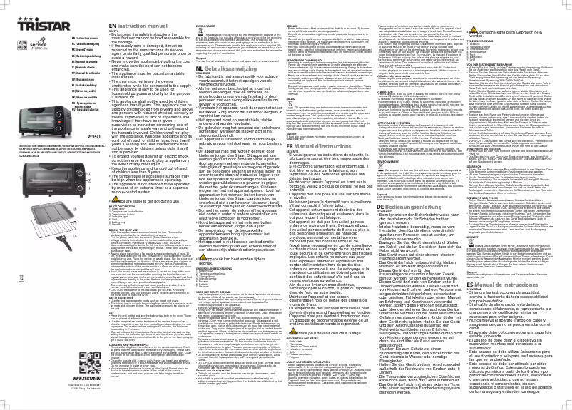 Página 1 del manual Manual de usuario TriStar OV-1431