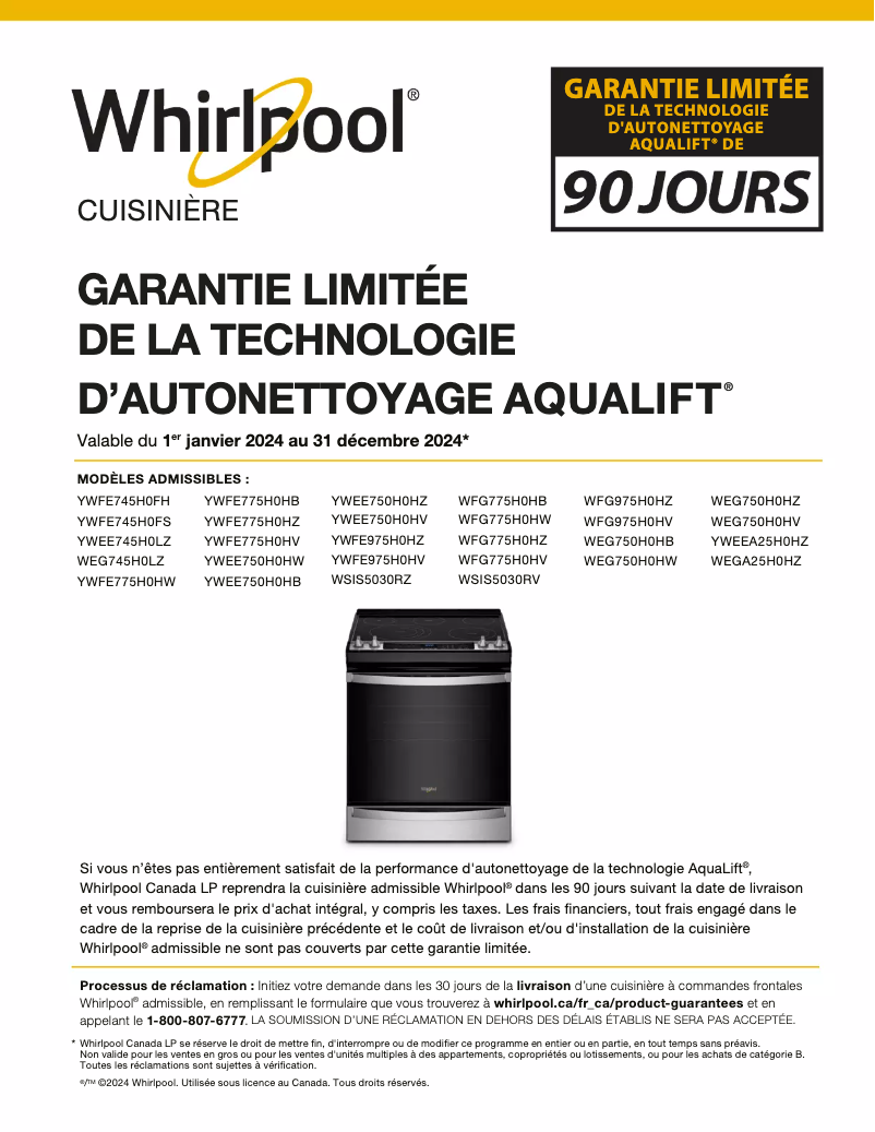 Página 1 del manual Manual de usuario Whirlpool YWFE975H0HZ