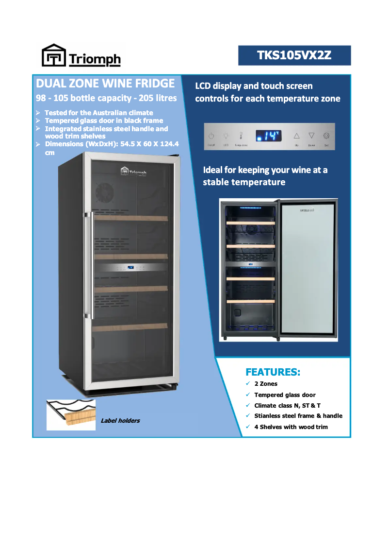 Imagen de la primera página del manual del dispositivo TKS105VX2Z