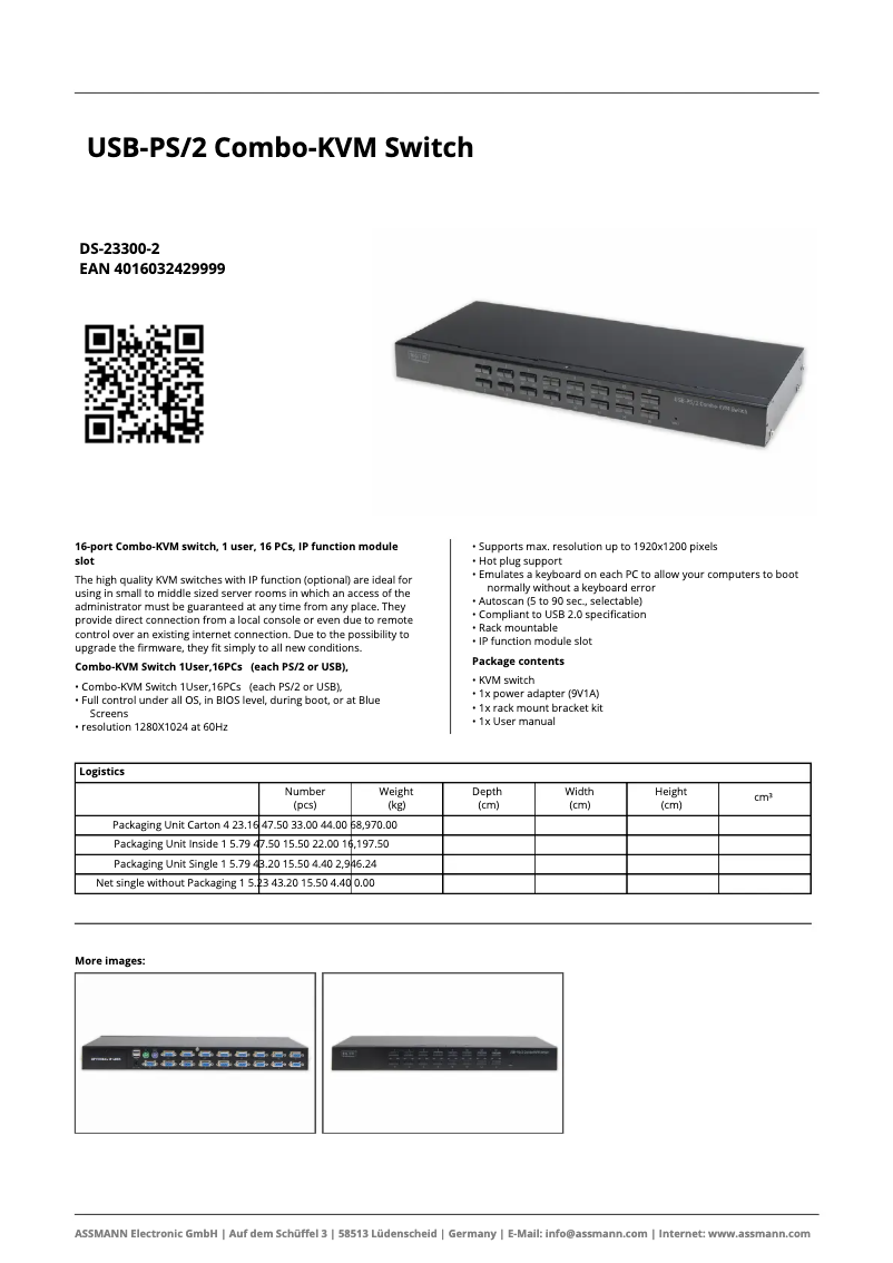 Imagen de la primera página del manual del dispositivo DS-23300-2