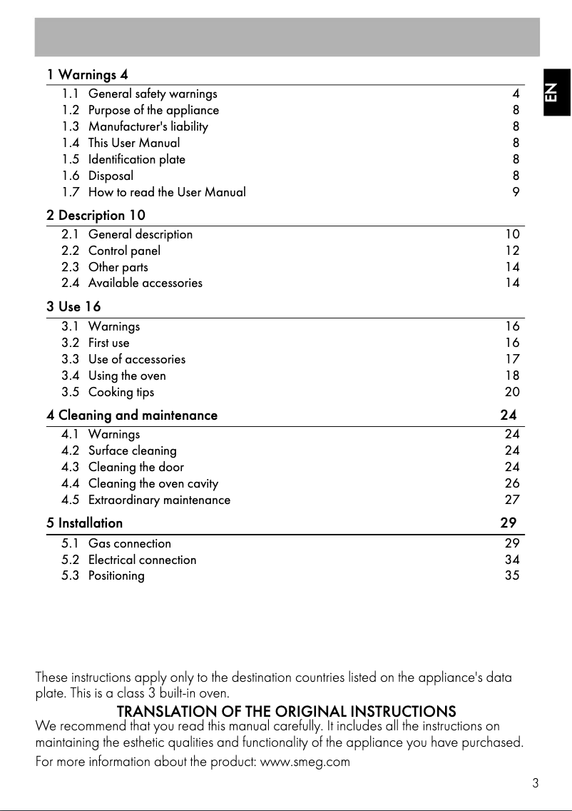 Página 1 del manual Manual de usuario Smeg SF6302GVK