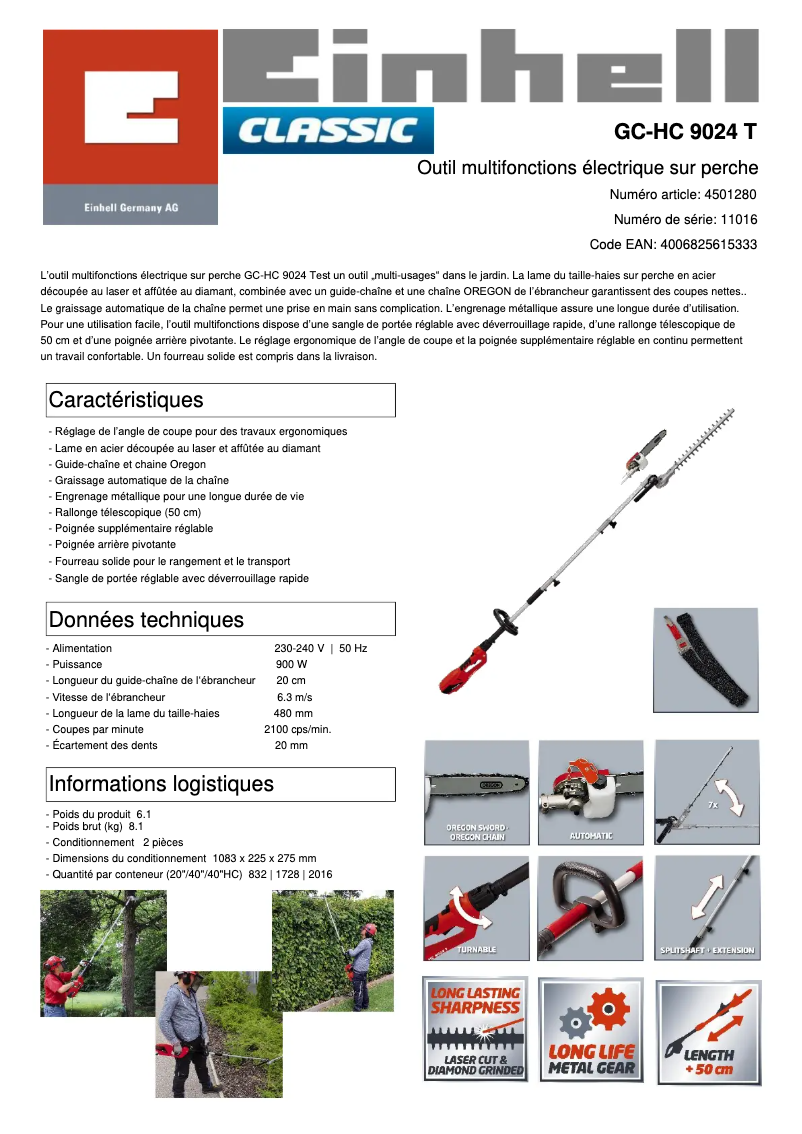 Imagen de la primera página del manual del dispositivo GC-HC 9024 T