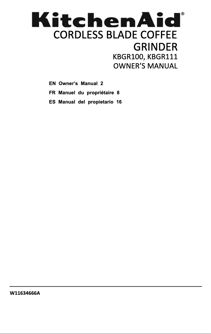 Imagen de la primera página del manual del dispositivo KBGR111