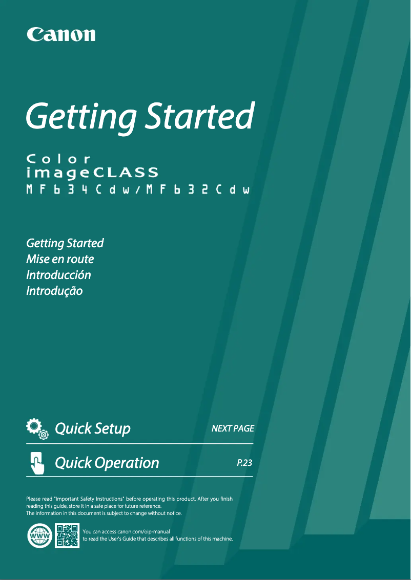 Imagen de la primera página del manual del dispositivo imageCLASS MF632Cdw