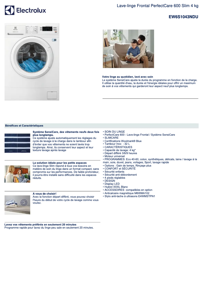 Imagen de la primera página del manual del dispositivo EW6S1043NDU