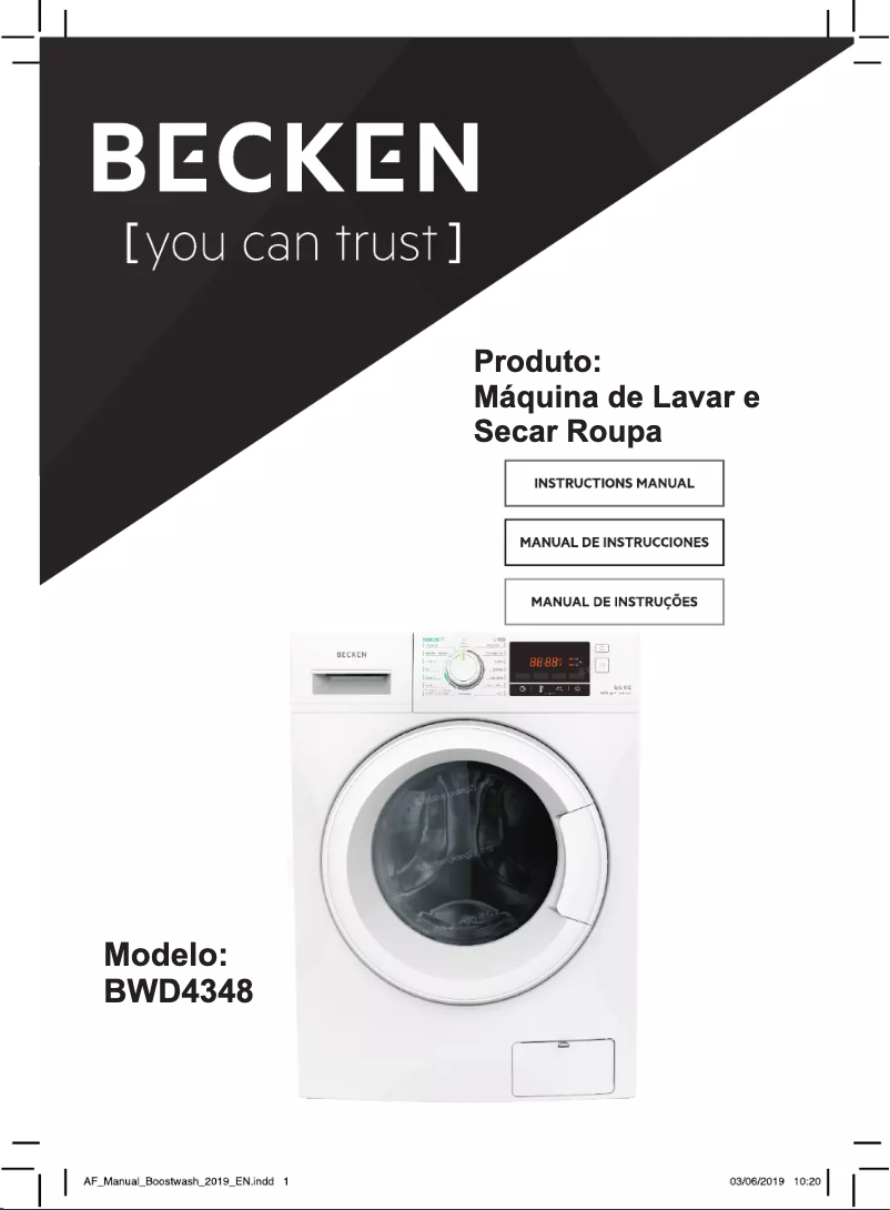 Página 1 del manual Manual de usuario Becken BWD4348