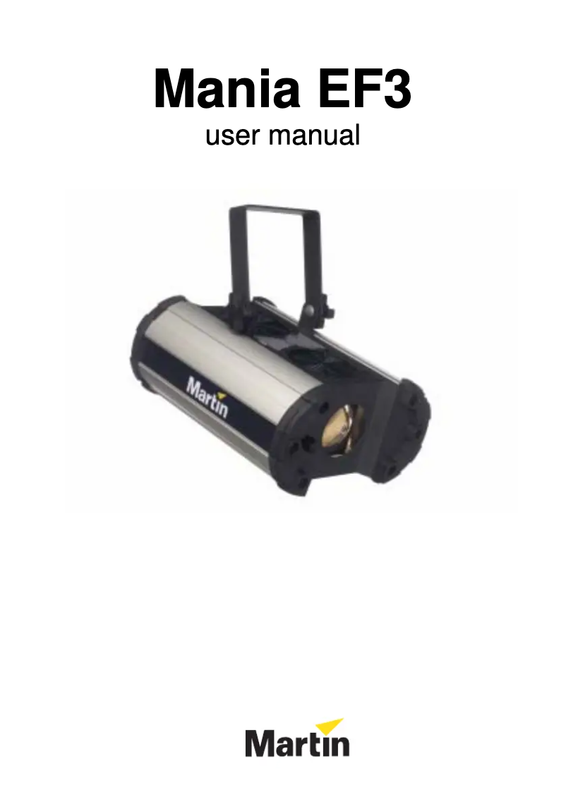 Página 1 del manual Manual de usuario Martin Mania EF3