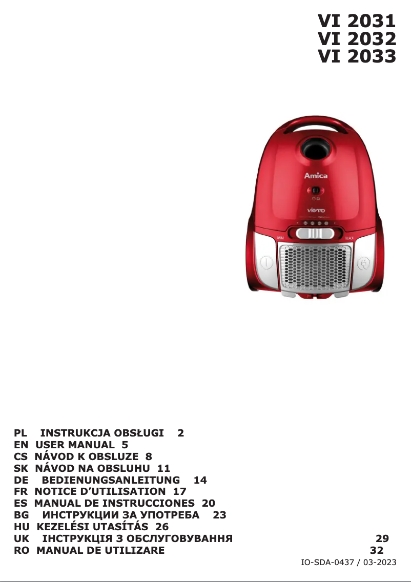 Imagen de la primera página del manual del dispositivo Viento VI 2031