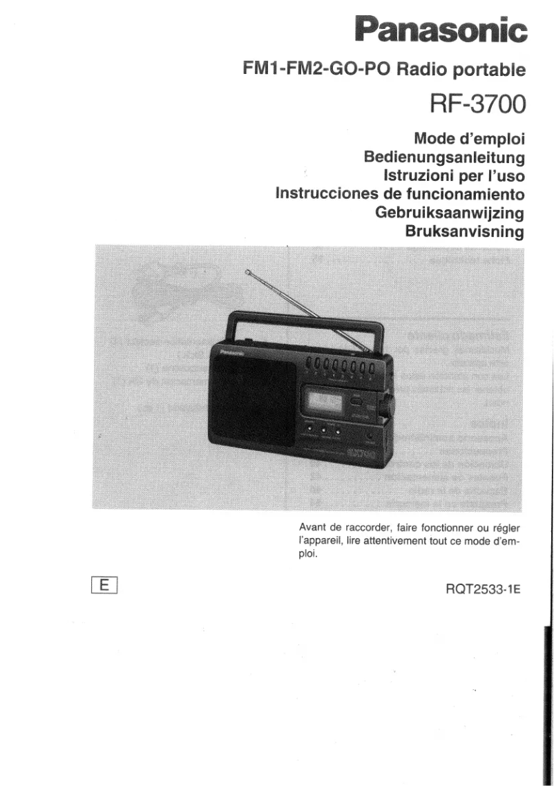 Página 1 del manual Manual de usuario Panasonic RF-3700