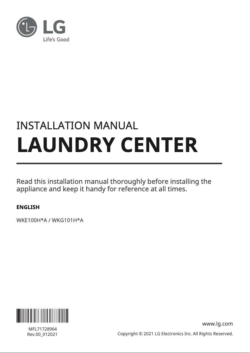 Imagen de la primera página del manual del dispositivo WKE100HWA