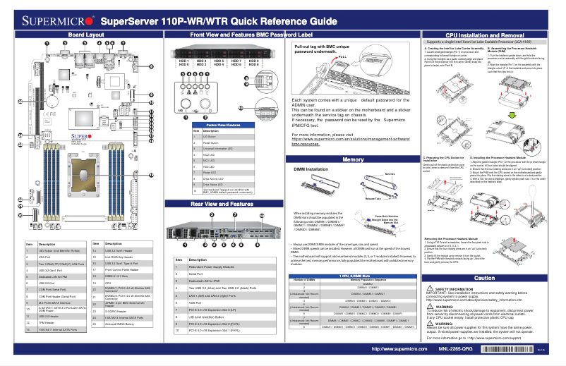 Imagen de la primera página del manual del dispositivo SuperServer SYS-110P-WR