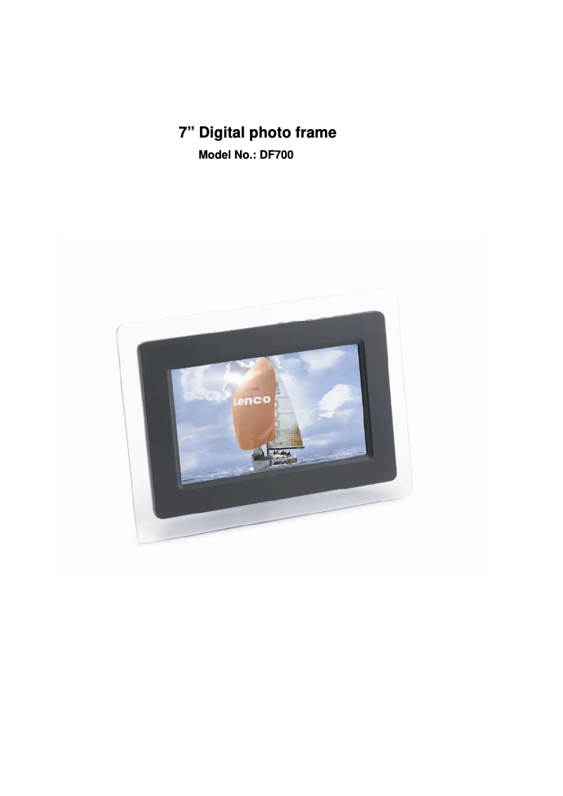 Página nº 1 - Manual de usuario Lenco DF-700