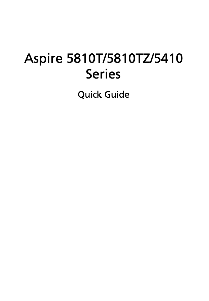 Imagen de la primera página del manual del dispositivo Aspire 5810