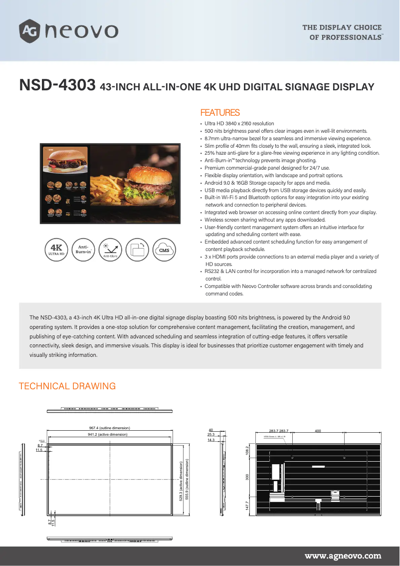 Imagen de la primera página del manual del dispositivo NSD-4303
