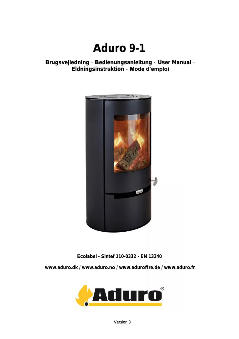 Página 1 del manual Manual de usuario Aduro 9-1