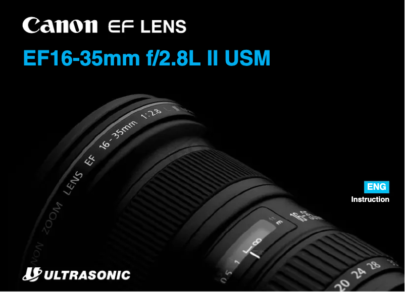 Imagen de la primera página del manual del dispositivo EF 16-35mm f/2.8L II USM