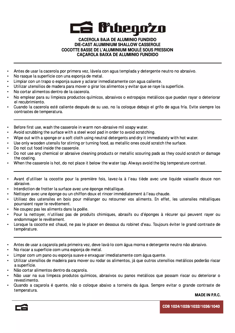 Página 1 del manual Manual de usuario Orbegozo CDB 1024