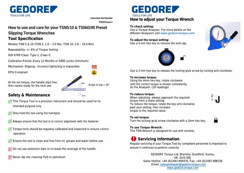Imagen de la primera página del manual del dispositivo TSN 25 D