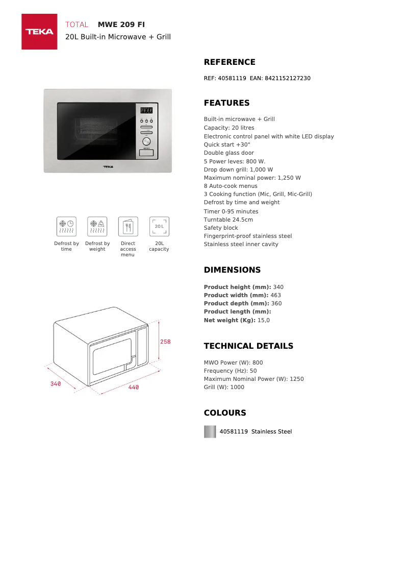 Imagen de la primera página del manual del dispositivo MWE 209 FI