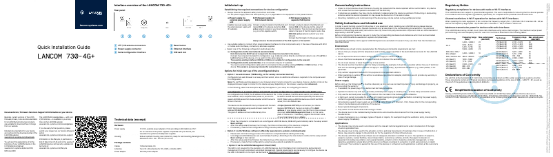 Imagen de la primera página del manual del dispositivo 730-4G+
