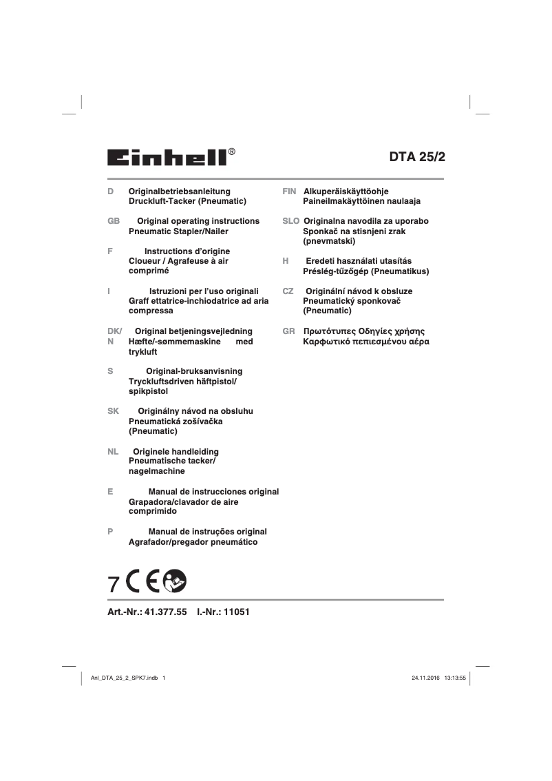 Página nº 1 - Manual de usuario Einhell DTA 25/2