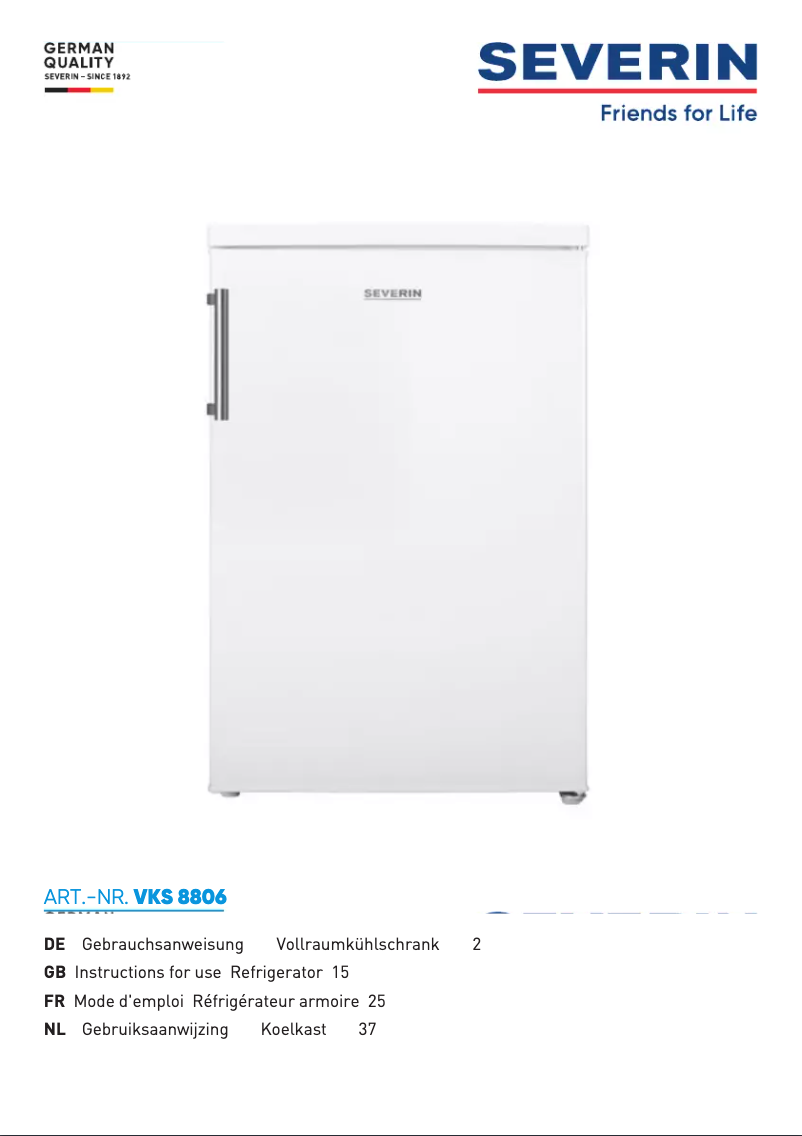 Página 1 del manual Manual de usuario Severin VKS 8806