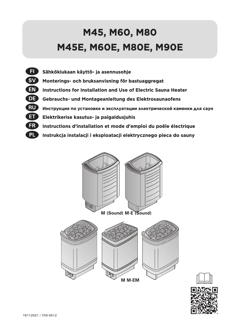 Página 1 del manual Manual de usuario Harvia Sound M45E HMSE450400R