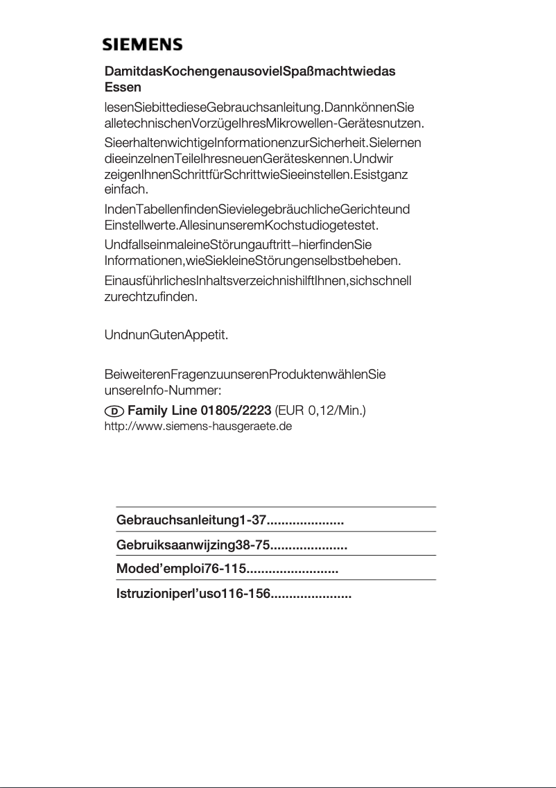Página nº 1 - Manual de usuario Siemens HF25M760