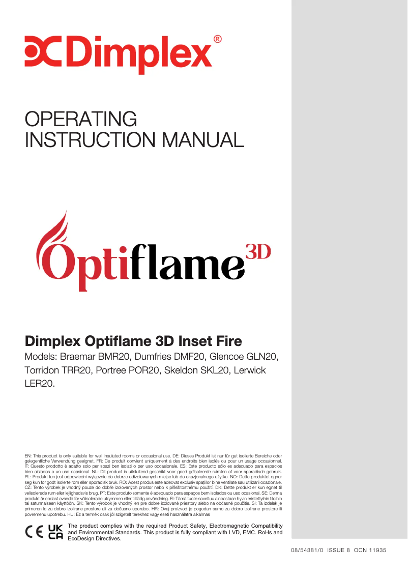 Página 1 del manual Manual de usuario Dimplex Optiflame 3D GLN20CH3D