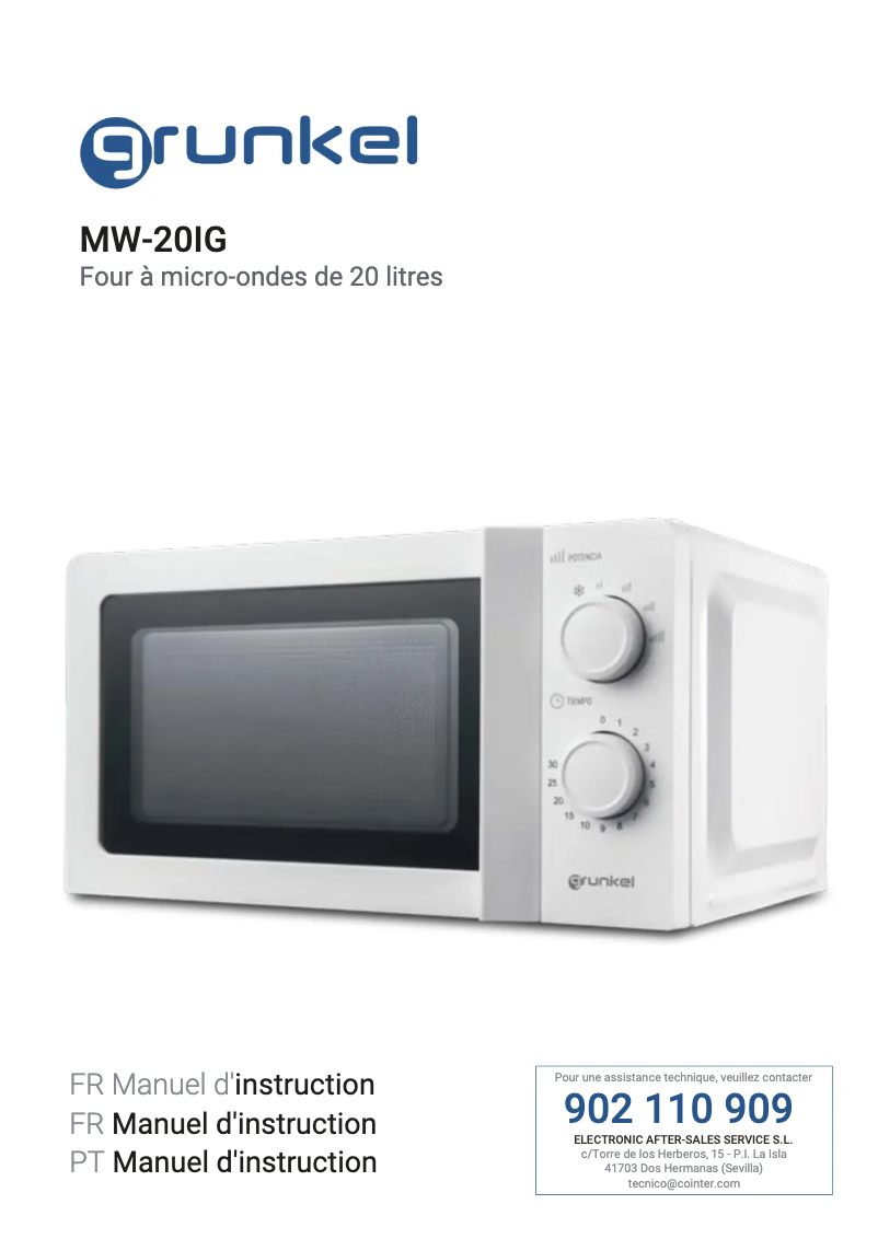 Imagen de la primera página del manual del dispositivo MW-20IG